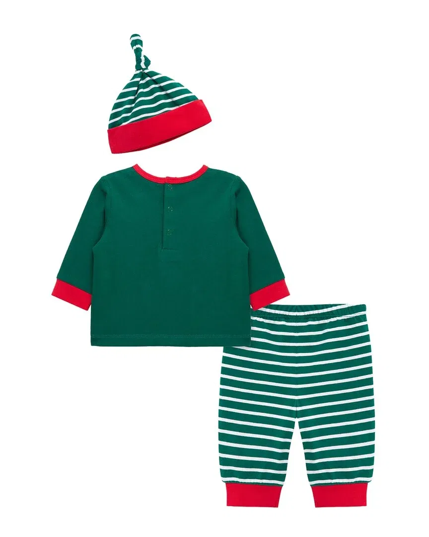Детский комплект из футера Little Me Jingle Jogger Set, зеленый — фото 2