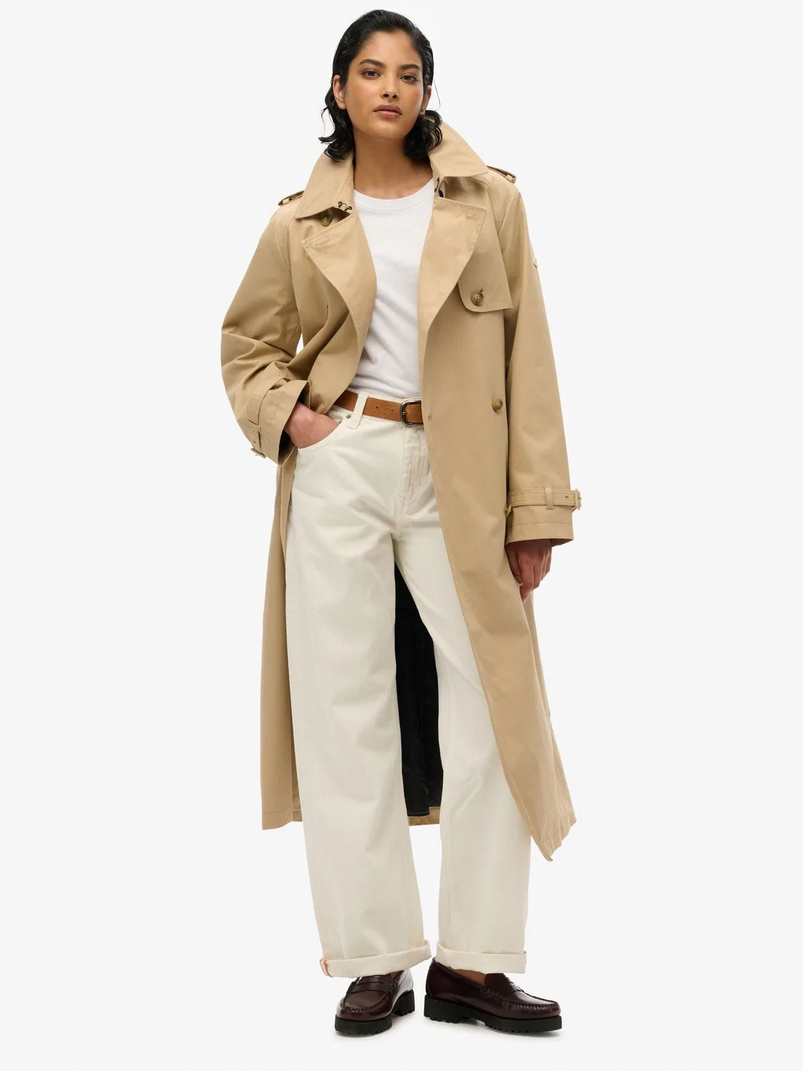 Плащ классический Superdry Shaker Beige, бежевый