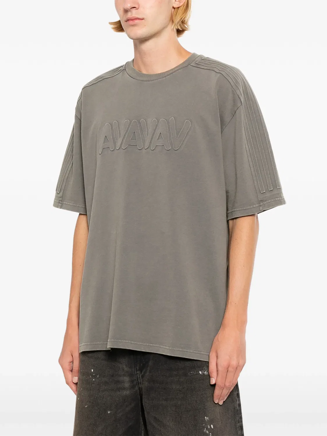 Футболка с тисненым логотипом из коллаборации с AVAVAV Adidas, серый — фото 3