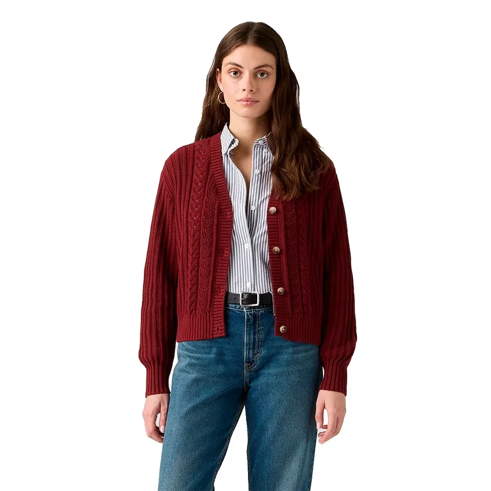 Женский кардиган с косами Snowflake Cardigan Levi's, Red