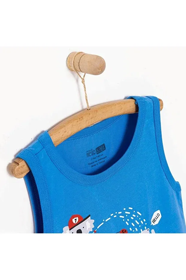 Детская футболка для мальчиков с принтом Hellobaby Basic, Ebebek Hello Baby, Blue — фото 3