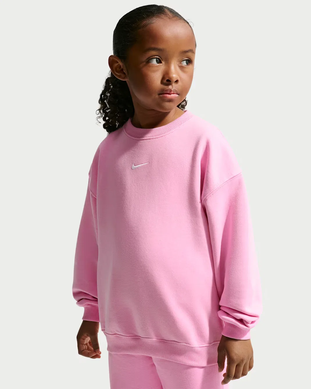 Детская флисовая футболка большого размера от Little Kids' Studio Nike Sportswear, Pink Rise