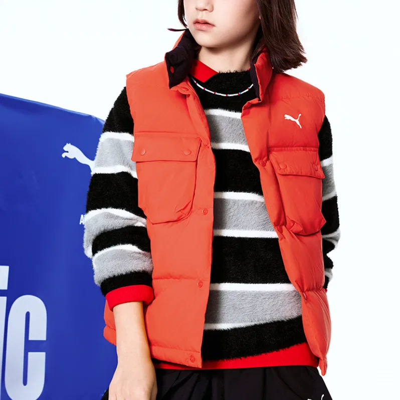 Детский жилет пуховый с воротником-стойкой Windproof PUMA, Sun Orange — фото 4