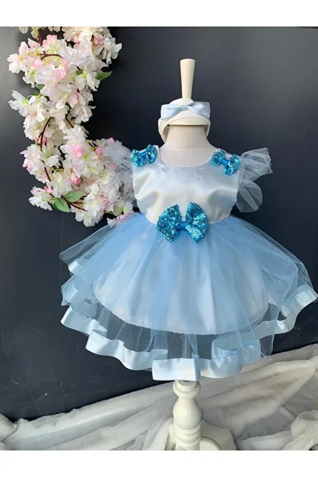 Детское платье для девочек с принтом Elsa Princess Dress Harry&Millie, Light Blue