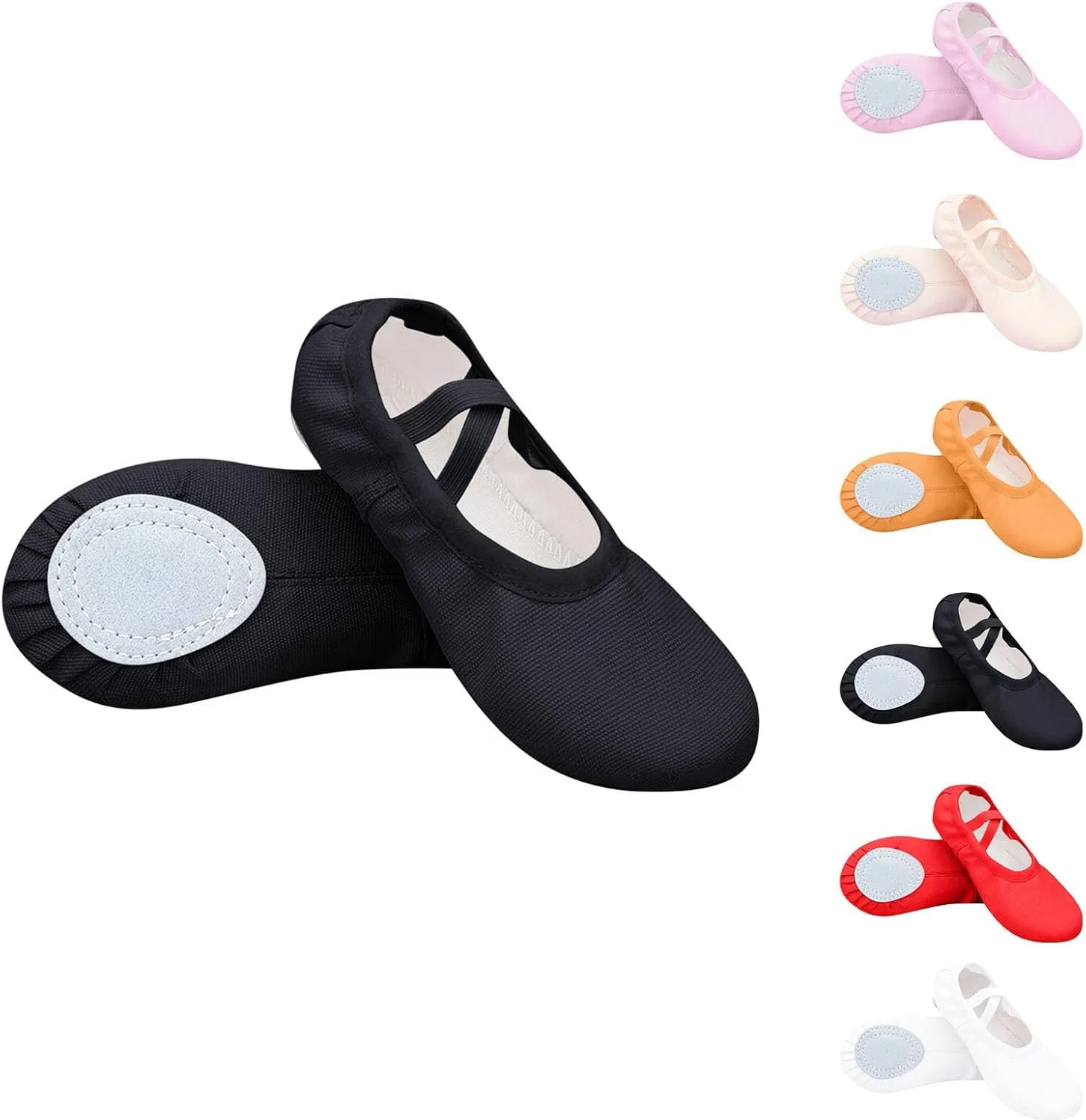 Детские балетки для девочек с мягкой подошвой Canvas Ballet Shoes, Black