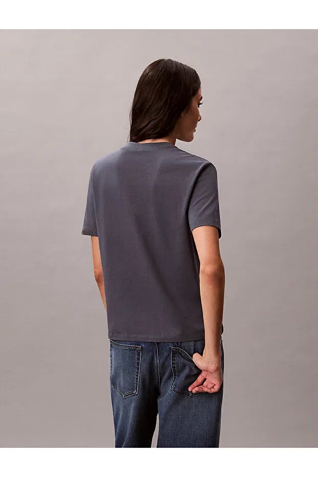 Женская футболка с принтом Classic Foil Monologo Graphic Detailed Calvin Klein, Turbulence — фото 4