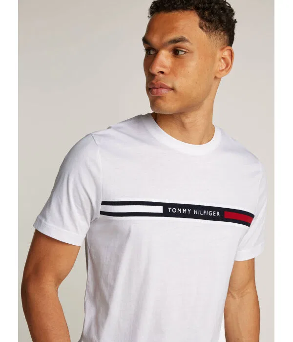 Мужская футболка хлопковая Regular Fit Tommy Hilfiger, белый — фото 4