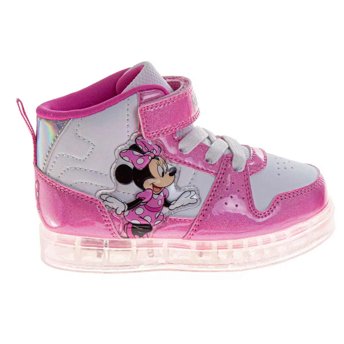 Детские кроссовки для мальчиков с принтом Disney Pixar Cars Lightning McQueen High Top Sneakers Disney, Pink White — фото 2