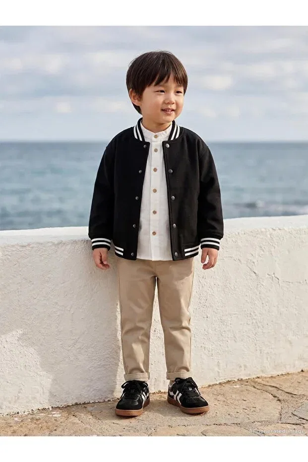 Ребристая куртка Kolej для детей 2-5 лет - черная Civil Boys