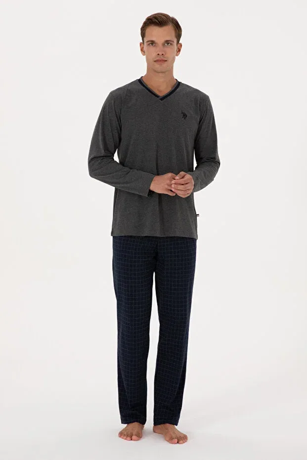 Мужской пижамный комплект с длинным рукавом U.S. Polo Assn., Anthracite Melange