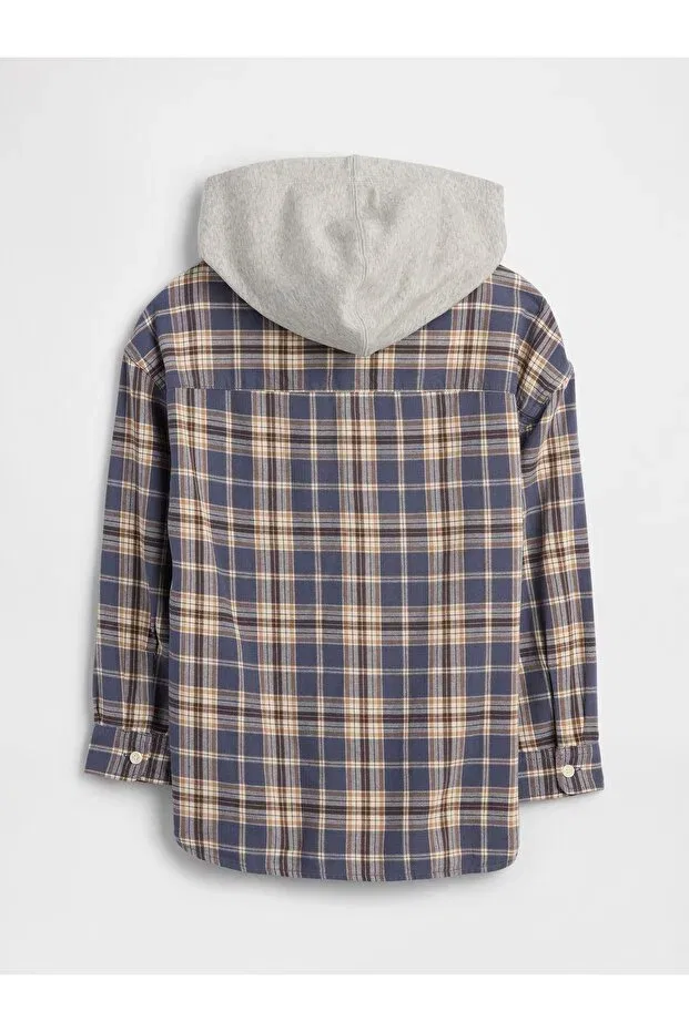 Детская рубашка для мальчиков в клетку Gap, Blue — фото 3