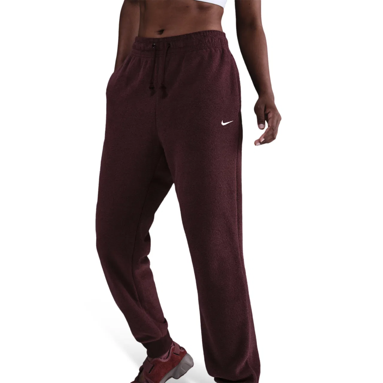 Женские брюки спортивные NSW Phoenix MR Nike, цвет Sail/Burgundy Crush