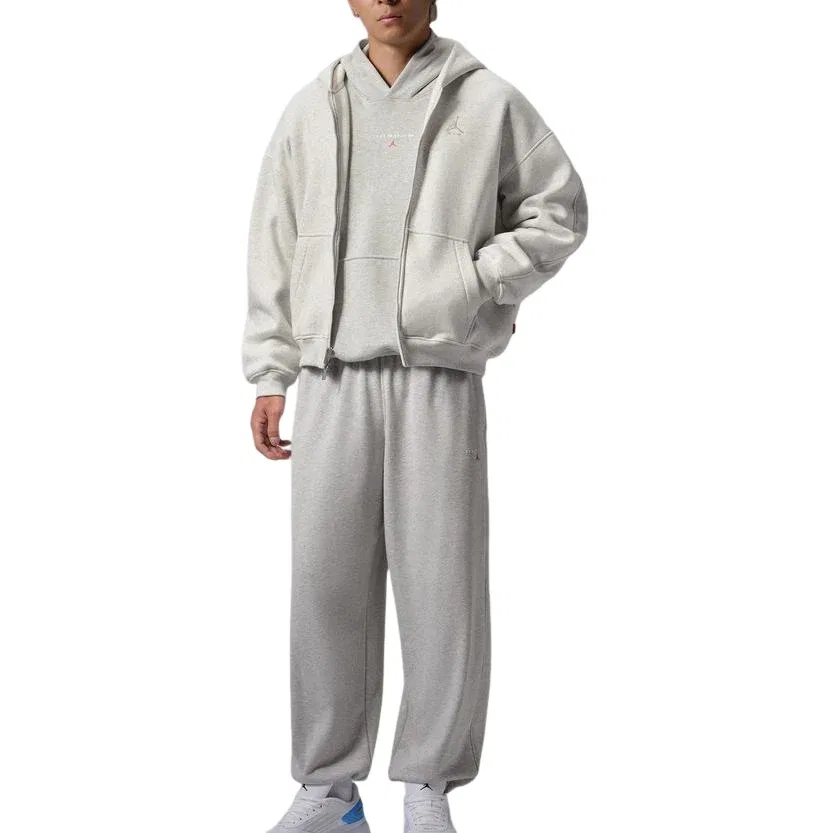 Мужское худи Air Jordan Brooklyn Oversized Fleece Full-Zip Hoodie 'Neutral Grey Photon Dust' Jordan, Neutral Grey/Htr/Photon Dust — фото 3