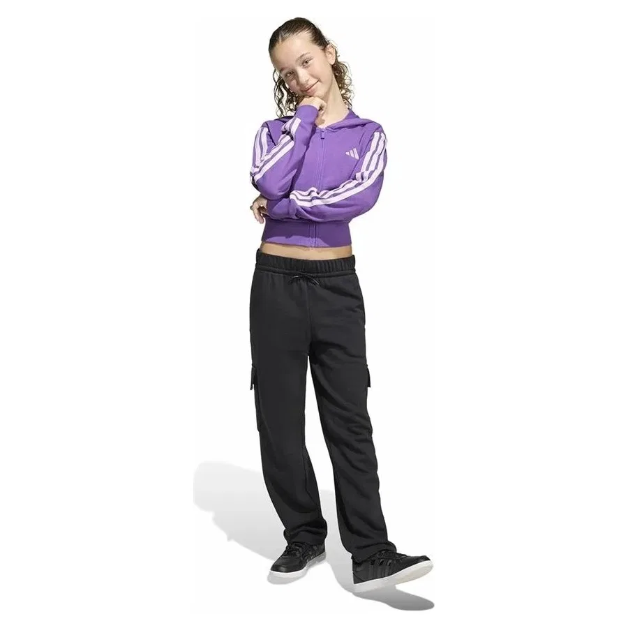 Детский спортивный свитшот с капюшоном adidas, Фиолетовый — фото 4