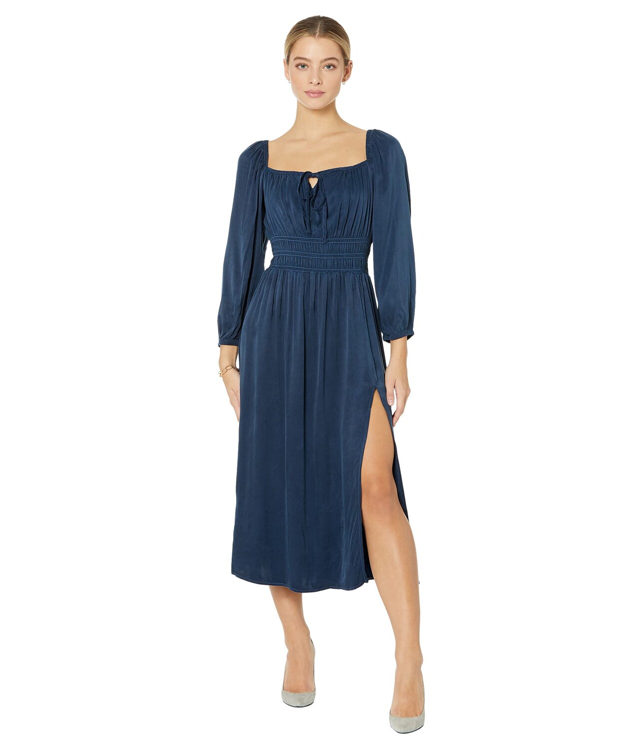 

Платье bella dahl, Ruched Midi Dress with Slit