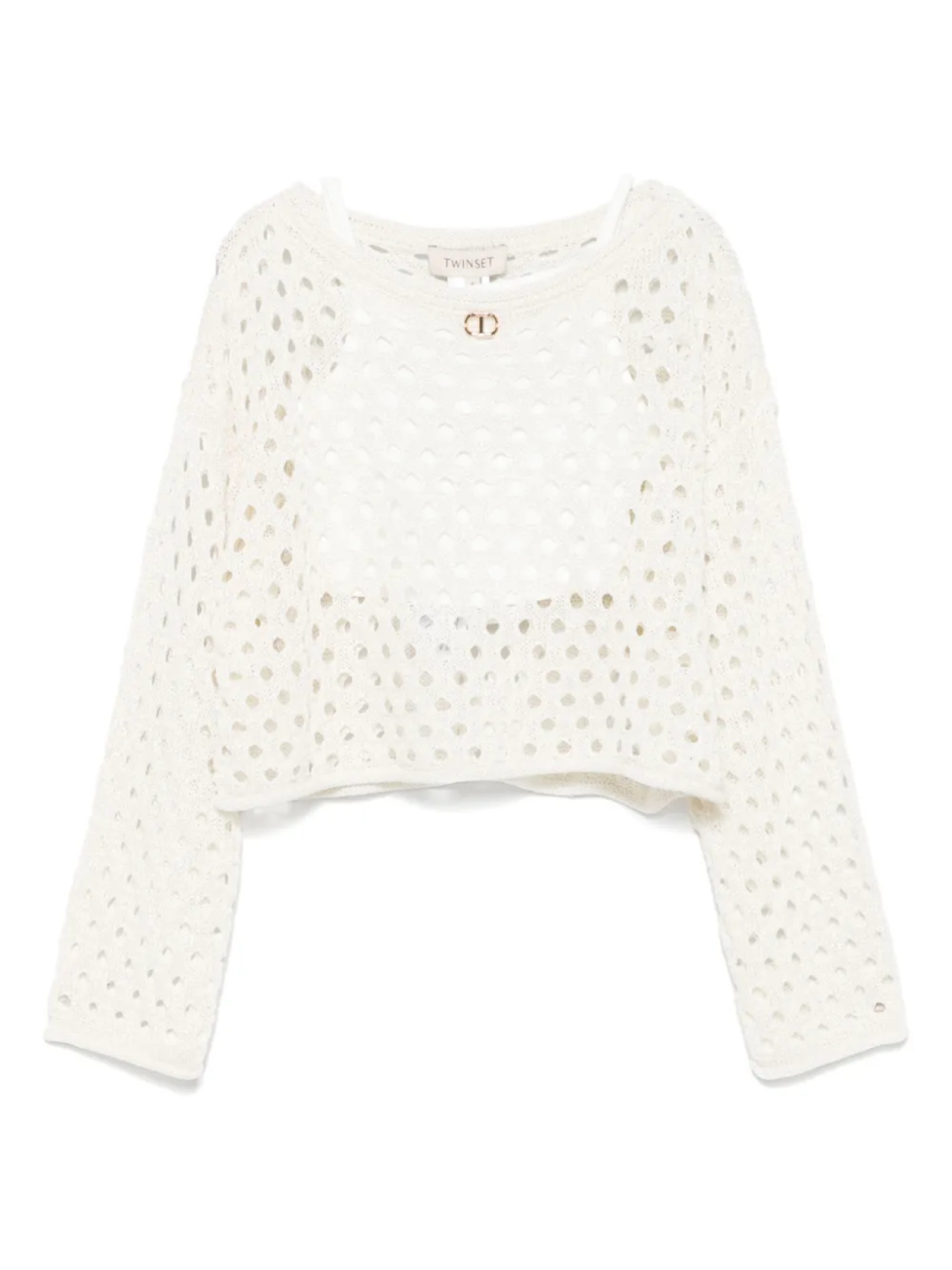 

TWINSET Kids свитер фактурной вязки, нейтральный
