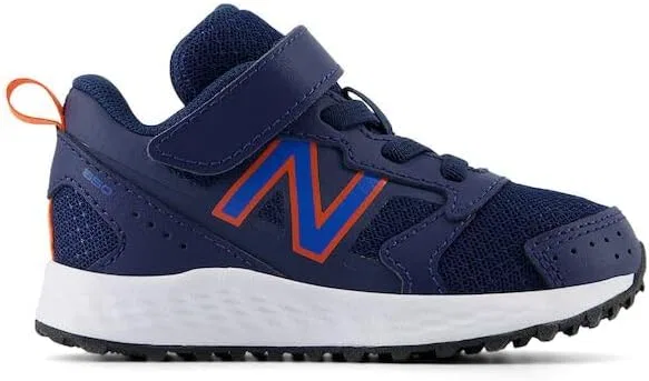 Детские кроссовки для бега с бунге-шнуровкой Fresh Foam 650 V1 New Balance, Nb Navy/Blue Oasis/Team Orange — фото 3
