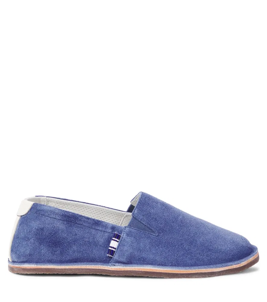 Замшевые туфли без шнурков Brunello Cucinelli Kids, синий — фото 4