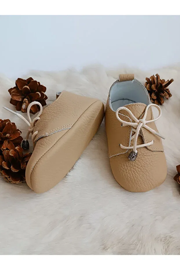 Детские кожаные лоферы для мальчиков Alfa Hodore, Beige — фото 4