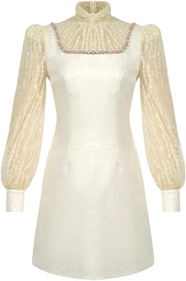 Женское мини-платье с пайетками A-silhouette Vintage, Beige