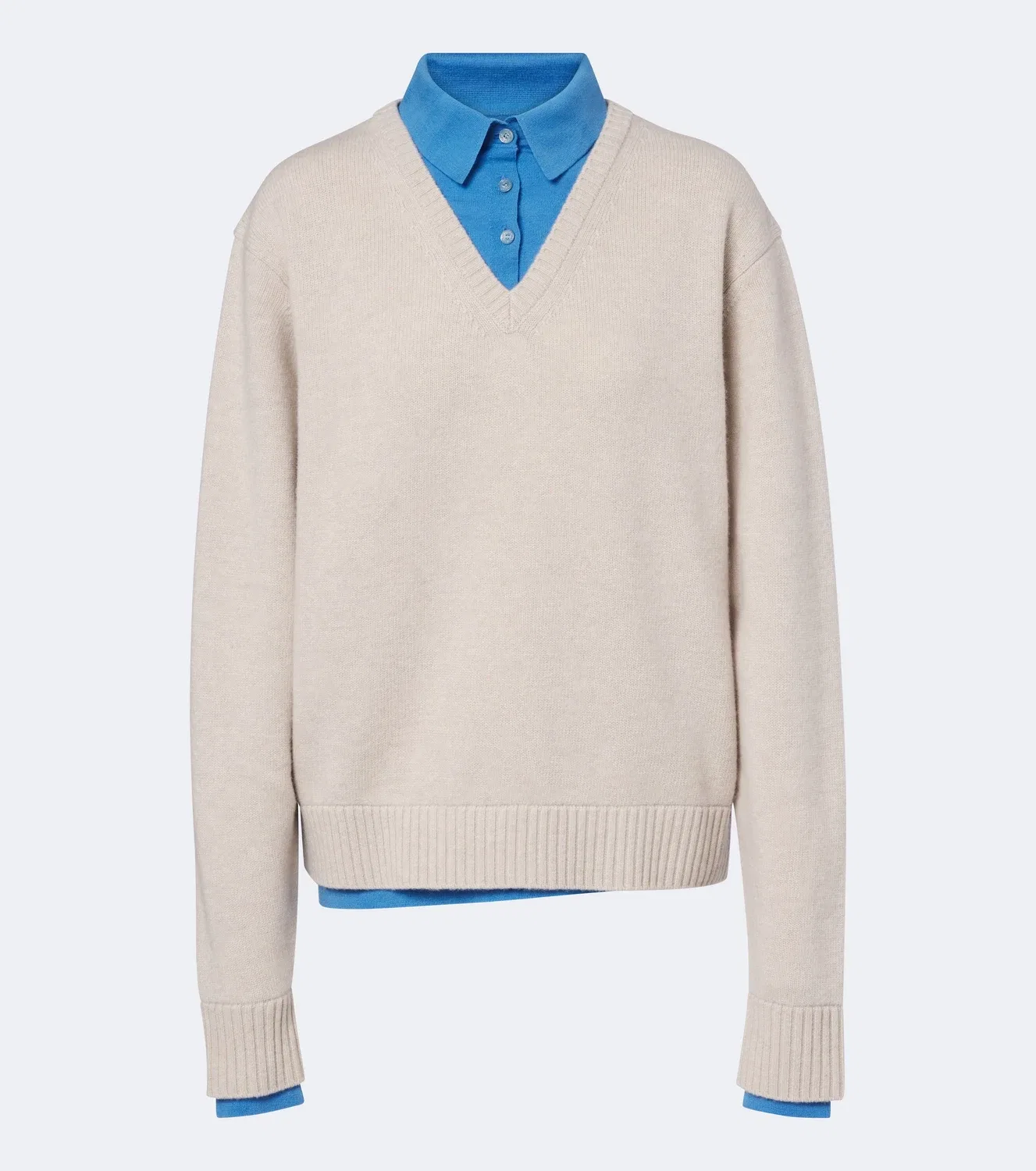 Свитер многослойный шерстяной Acne Studios, белый