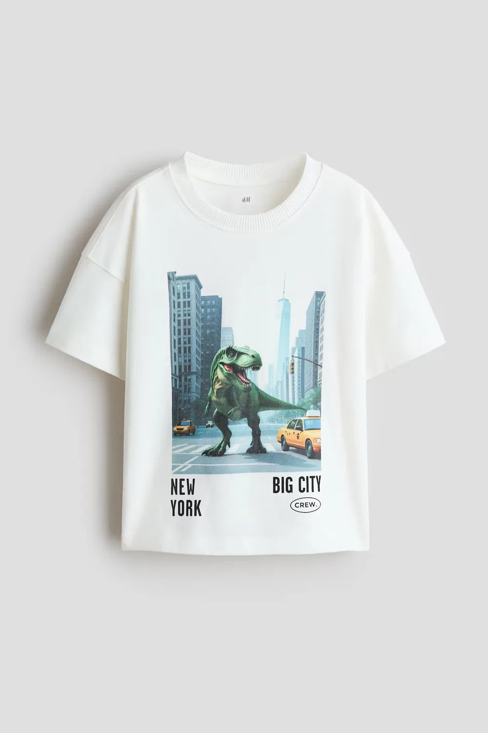 Хлопковая футболка с принтом H&M, Weiß/Dinosaurier