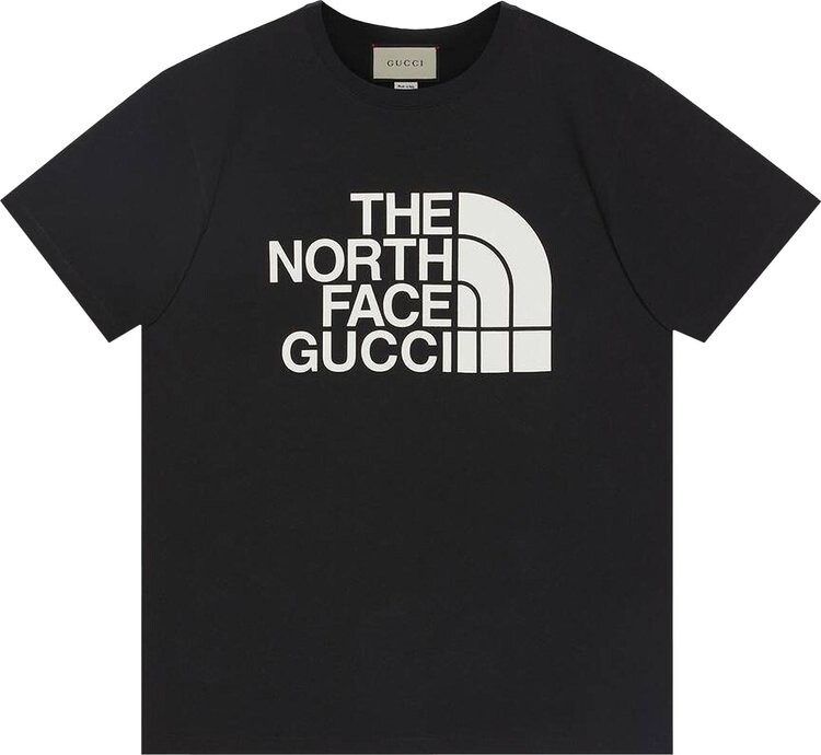Футболка The North Face x Gucci Cotton, черный/слоновая кость — фото 2