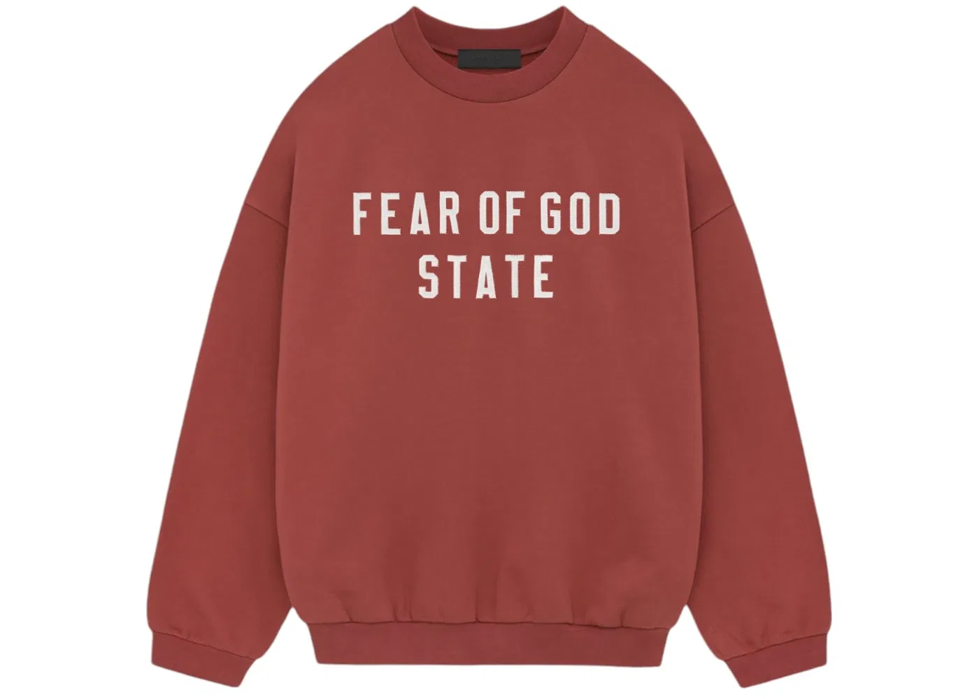Мужской свитшот из плотного флиса Fear of God Essentials Crewneck, Crimson