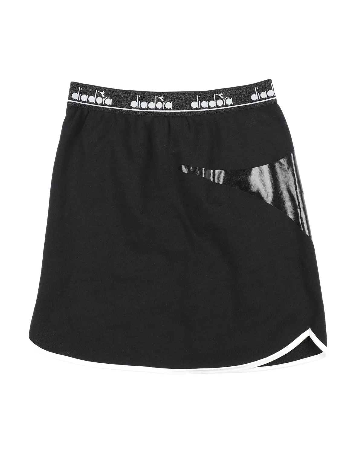 Детская юбка из футера с принтом Diadora, черный