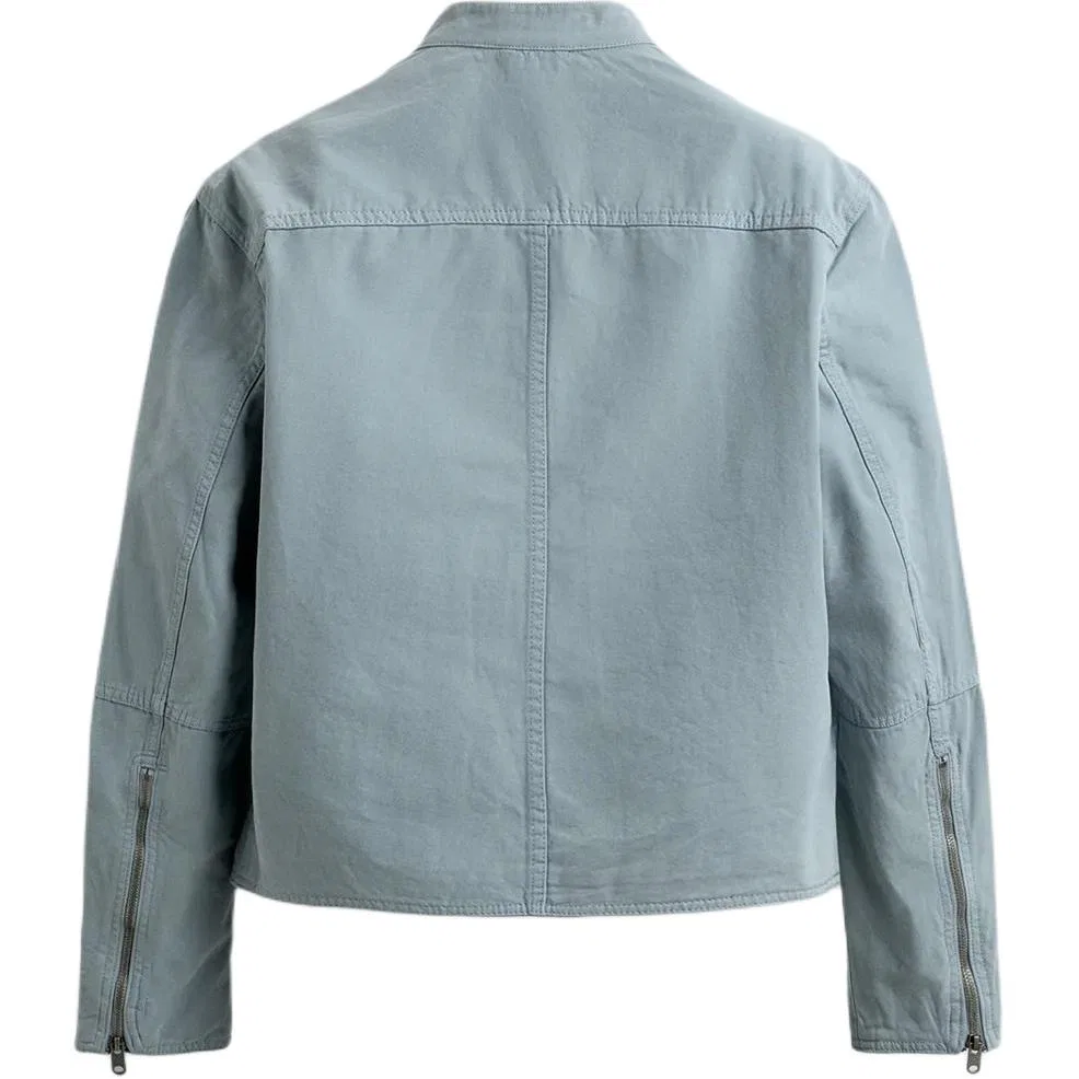 Мужская куртка с воротником-стойкой и прямым кроем Washed Sky Blue ZARA, Washed Sky Blue — фото 3