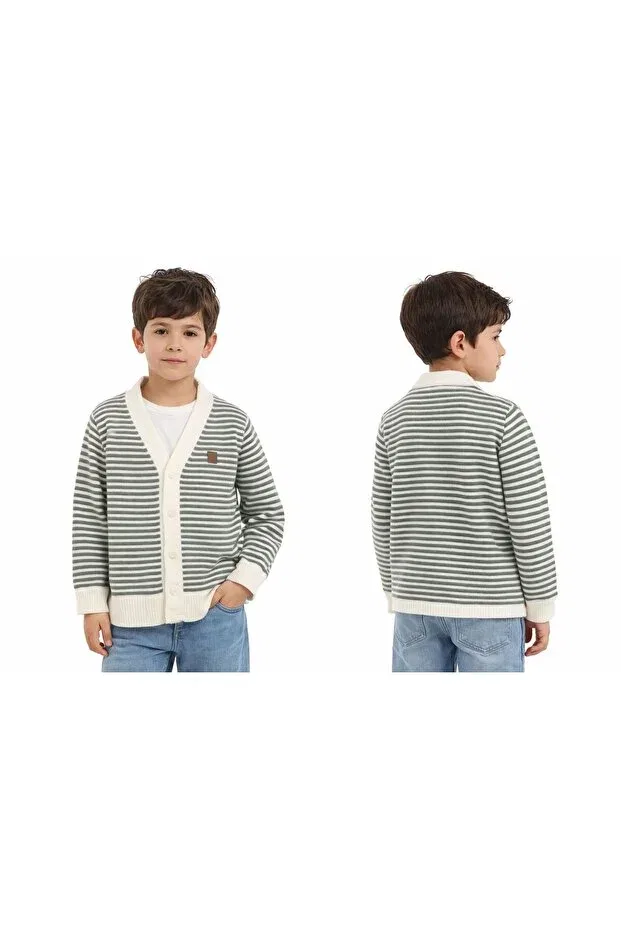 Детский кардиган для мальчиков с принтом Nanica Kids, Beige & Green