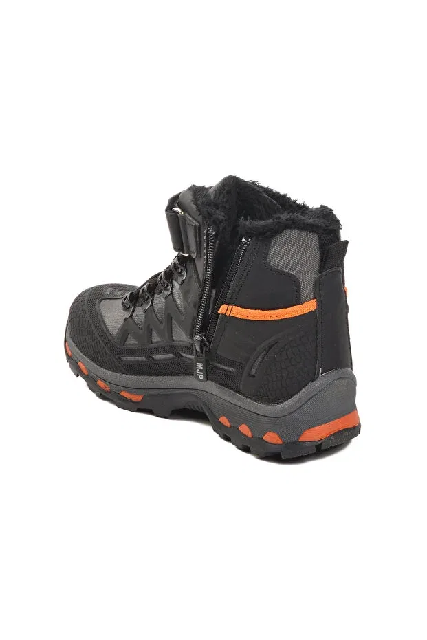 Детские ботинки для девочек с липучкой Ayakmod, Black-Smoked-Orange — фото 4