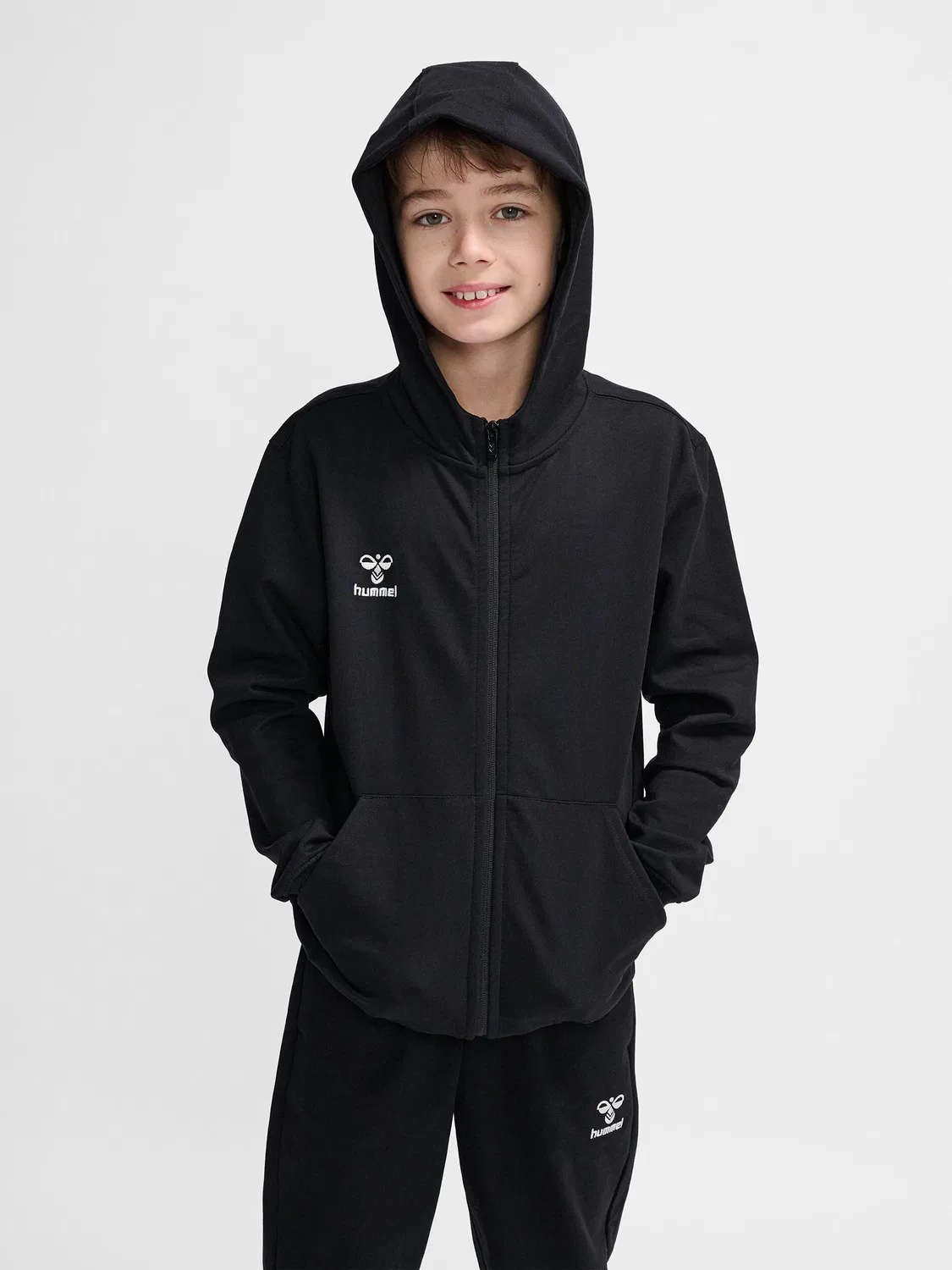 Детское худи с длинным рукавом Hmlgo 2.0 Zip Hoodie Kids Hummel, Schwarz — фото 4