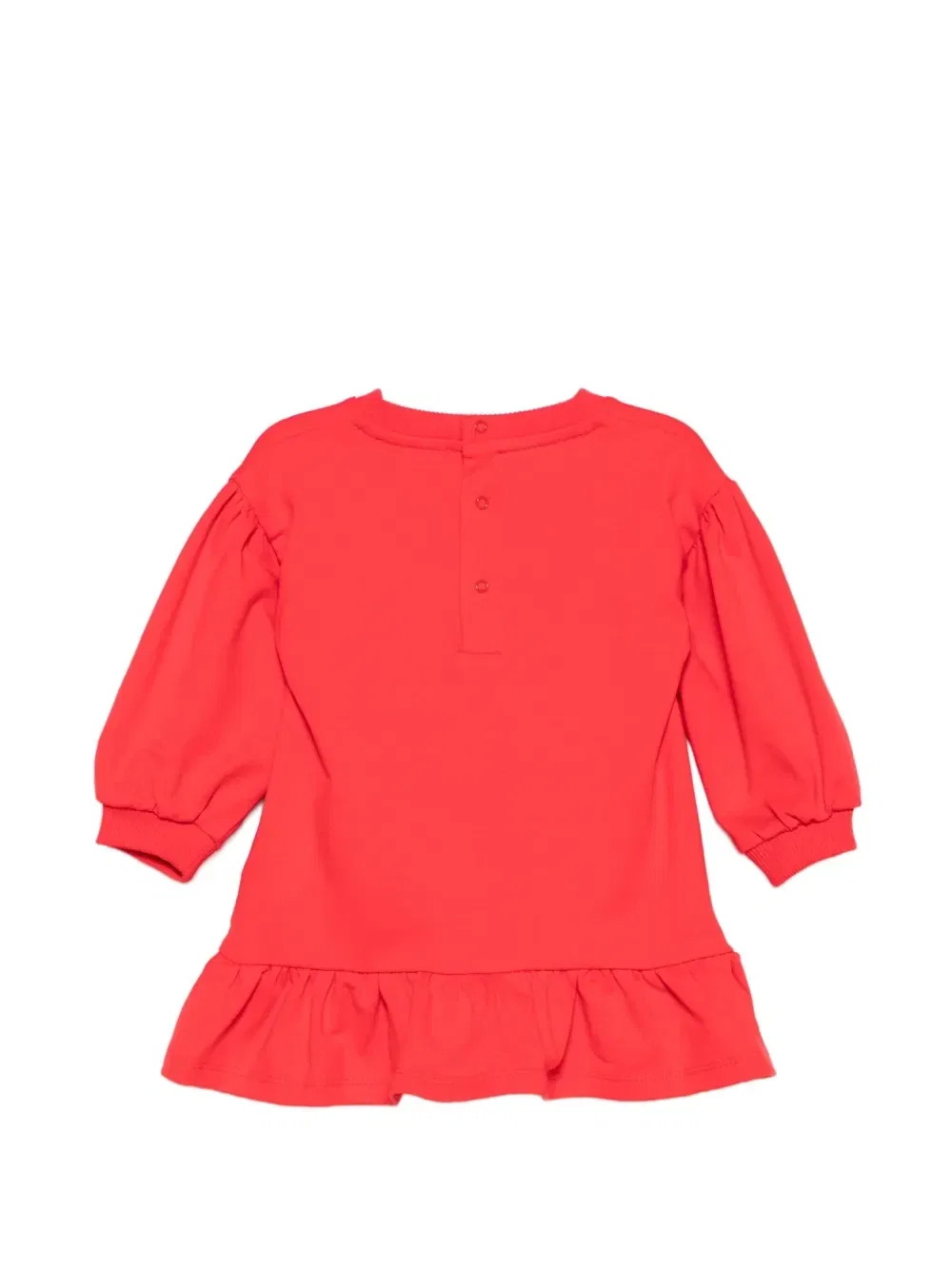 Платье с рюшами и медведем Тедди Moschino Kids, красный — фото 2