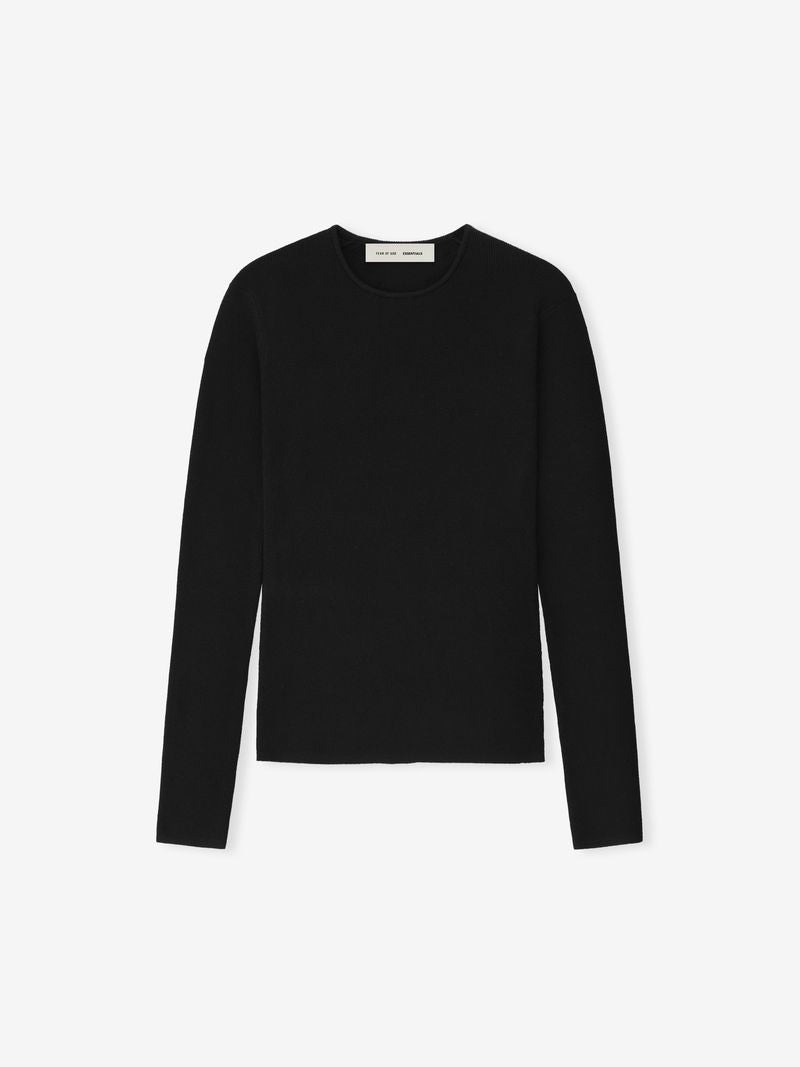 

Лонгслив Fear of God Essentials Rib, черный винтажный