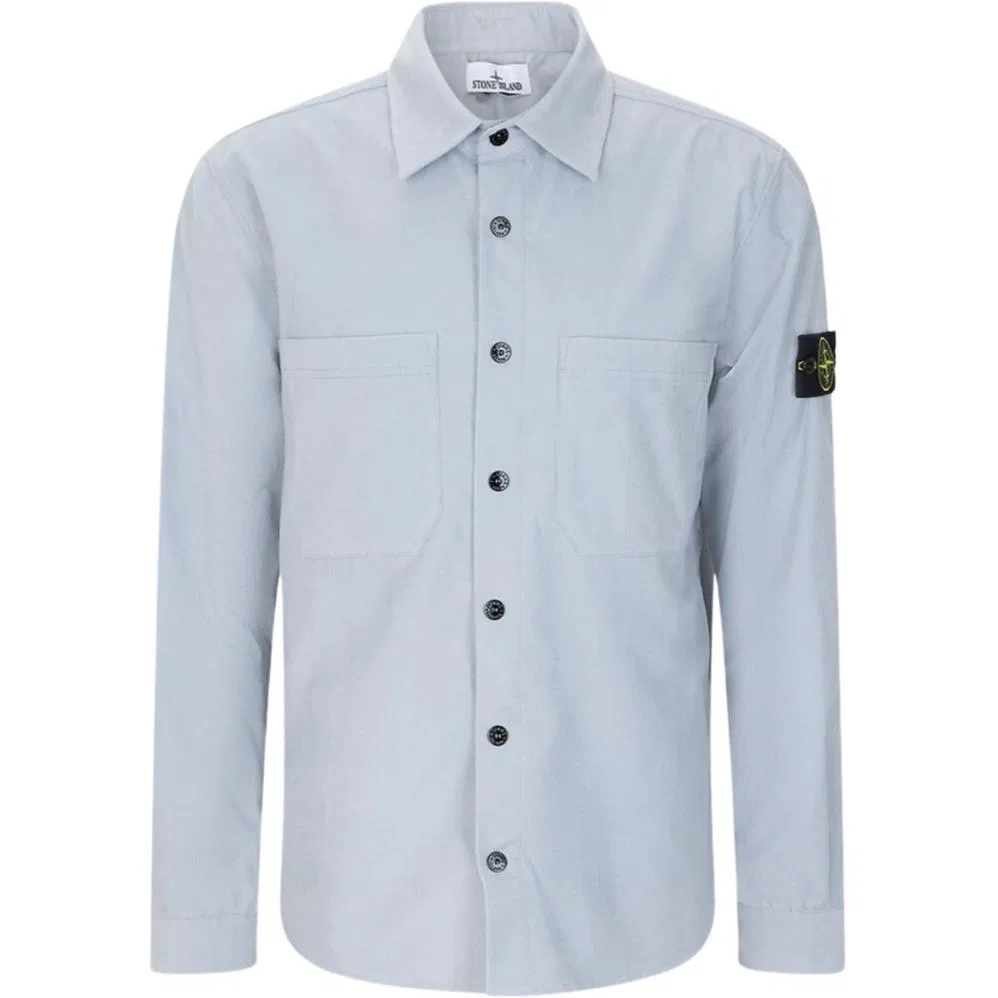 Мужская рубашка с отложным воротником Gray STONE ISLAND, Gray