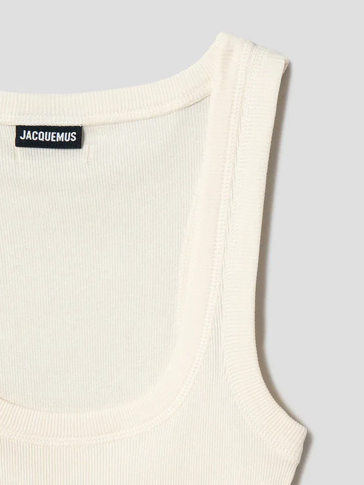Топ JACQUEMUS Le Debardeur Gros Grain, White — фото 4
