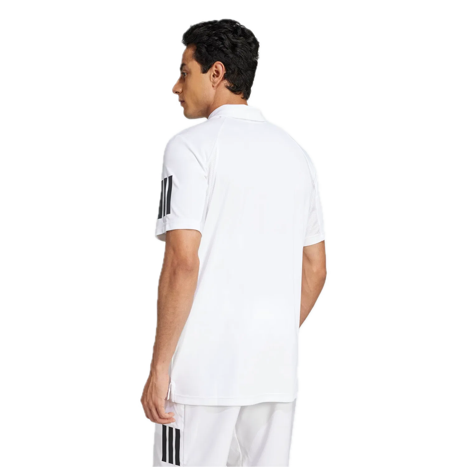 Мужское поло с тремя полосками Adidas, белый — фото 3