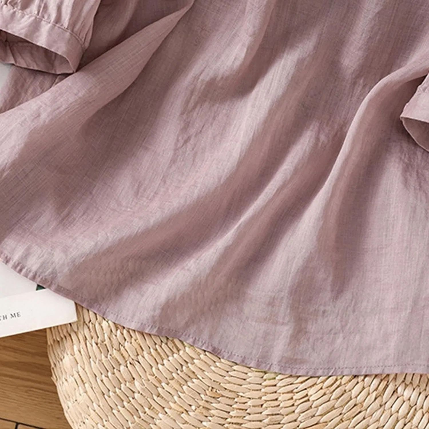 Женская туника с вышивкой Peasant Cotton Linen, #1-purple — фото 2