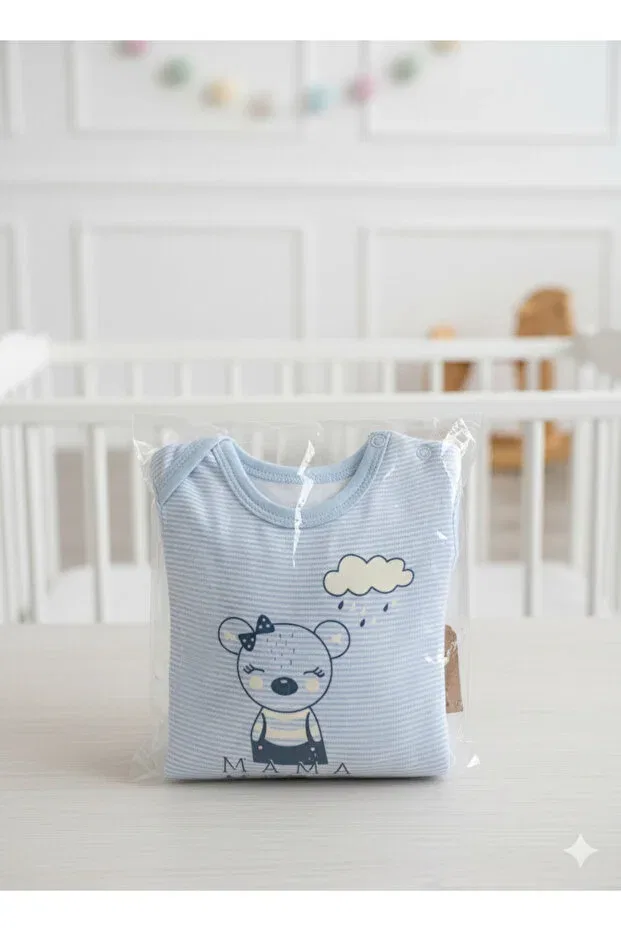 Детское боди с длинным рукавом Miniloppoo, Blue2 — фото 2