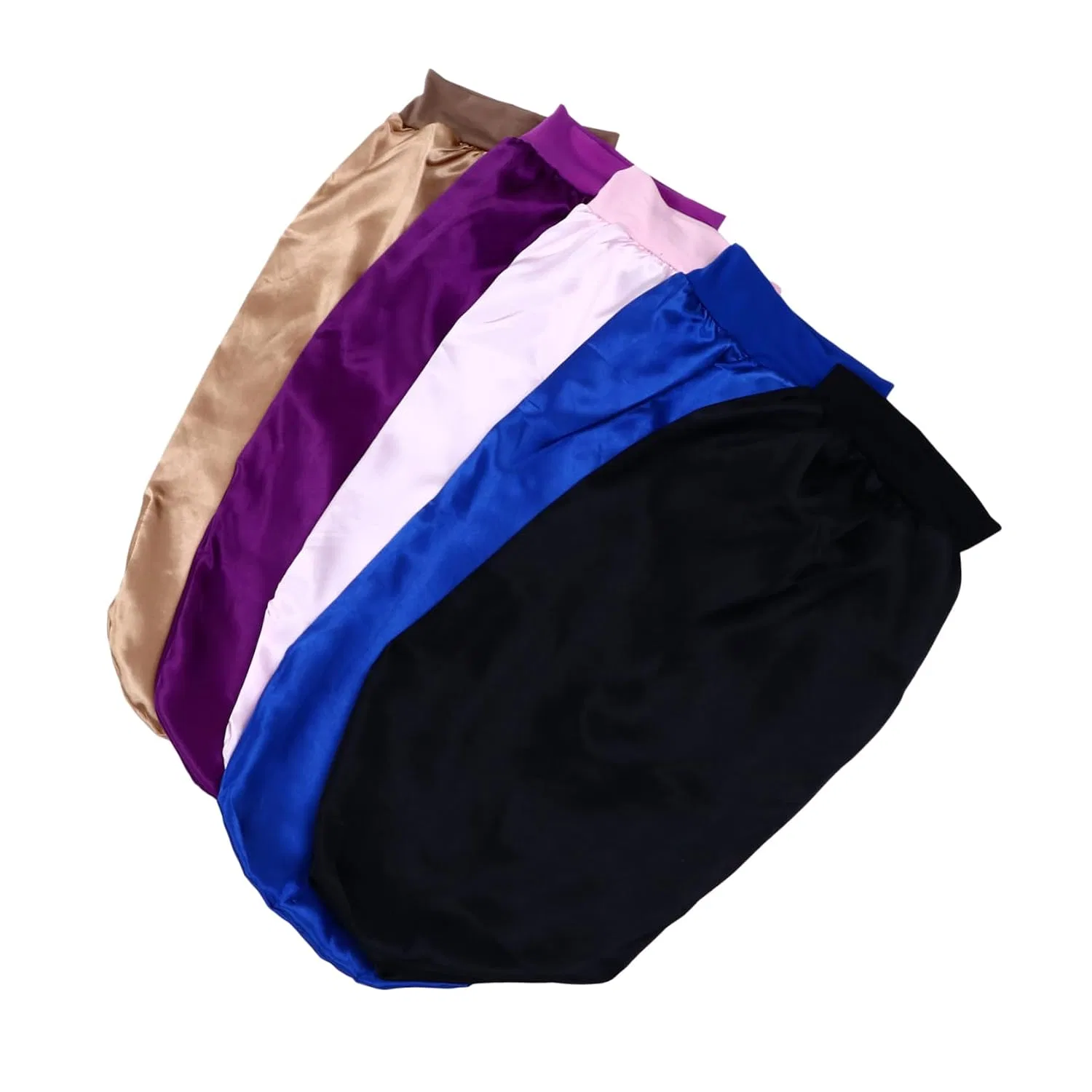 Шапочка для душа для длинных волос, набор 5 шт, Satin, WOONEKY, 66x30x0.1 см