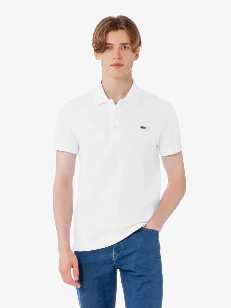Футболка поло Slim Fit LACOSTE, White — фото 4