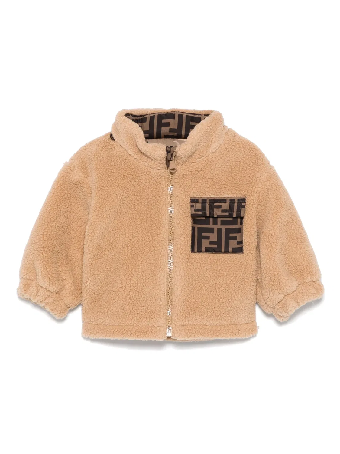 FENDI Куртка с деталью FF в цвете «Коричневый Дезерт Рат»