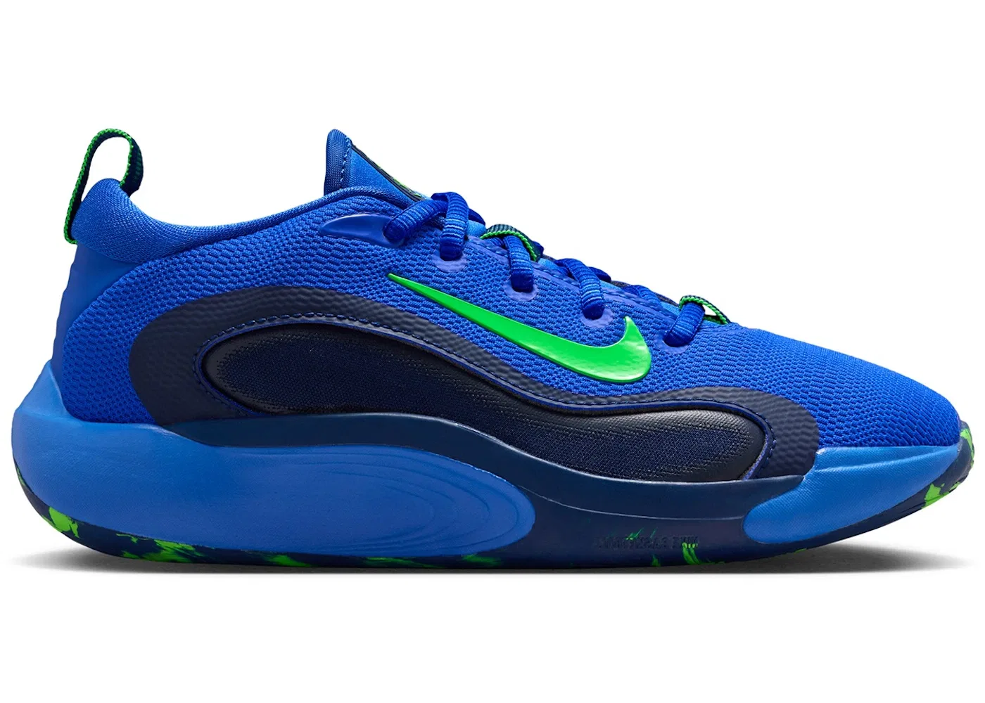 Детские кроссовки для мальчиков с высокой производительностью Nike IsoFly Nike, Racer Blue/Blue Void/Midnight Navy/Green Strike