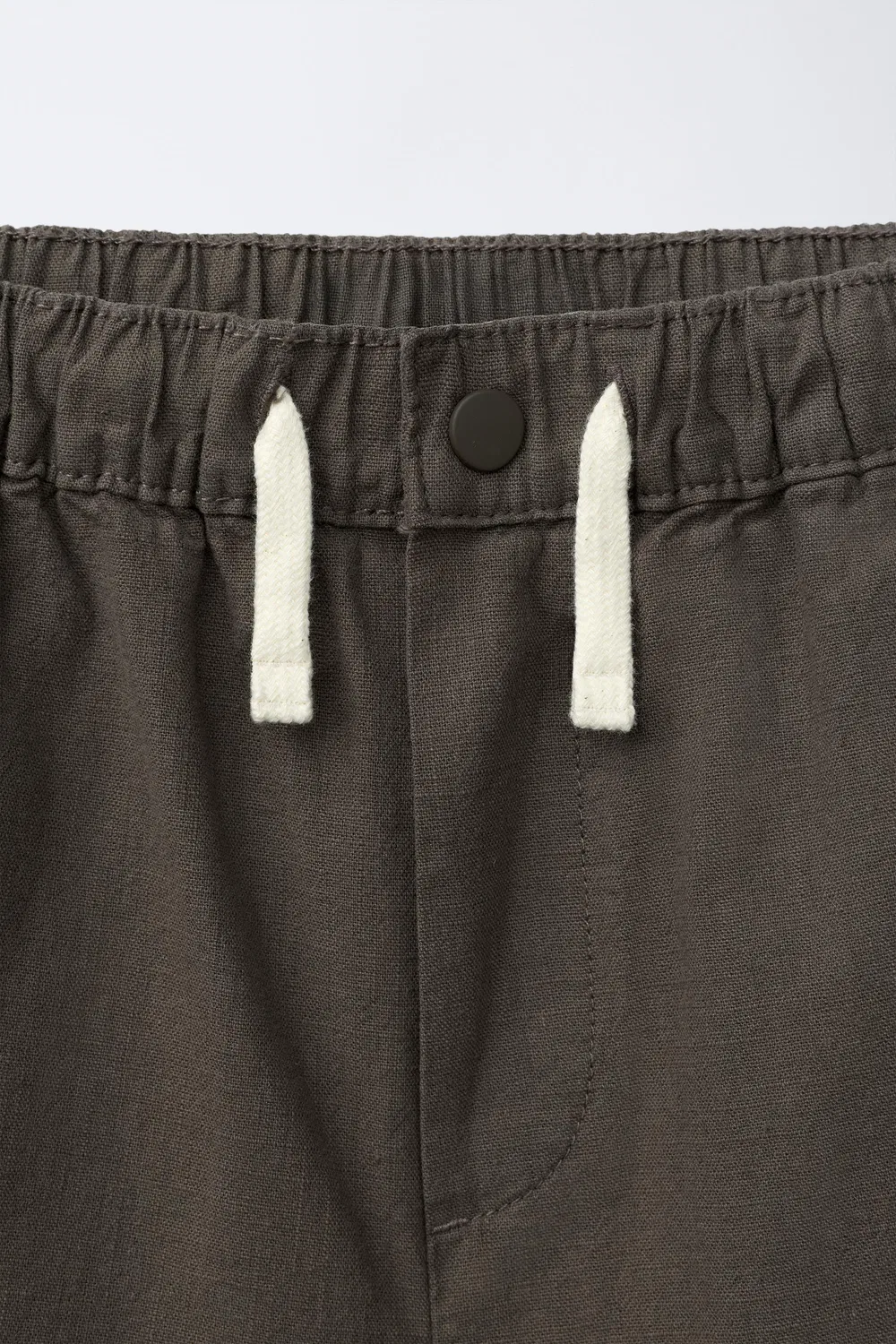 Хлопковые шорты-бермуды на резинке ZARA, Brown — фото 3