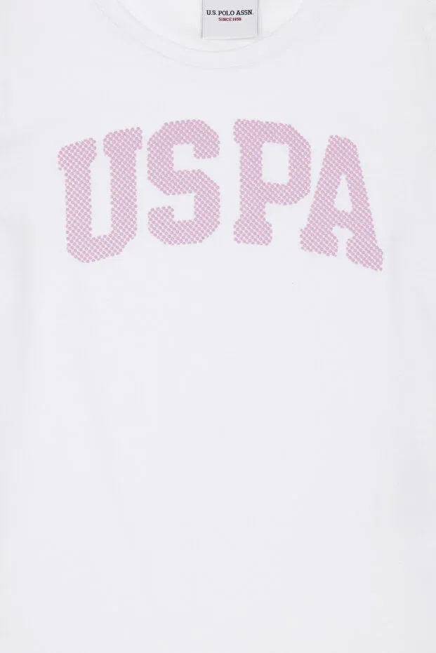 Детская футболка для девочек хлопковая U.S. Polo Assn., White — фото 4