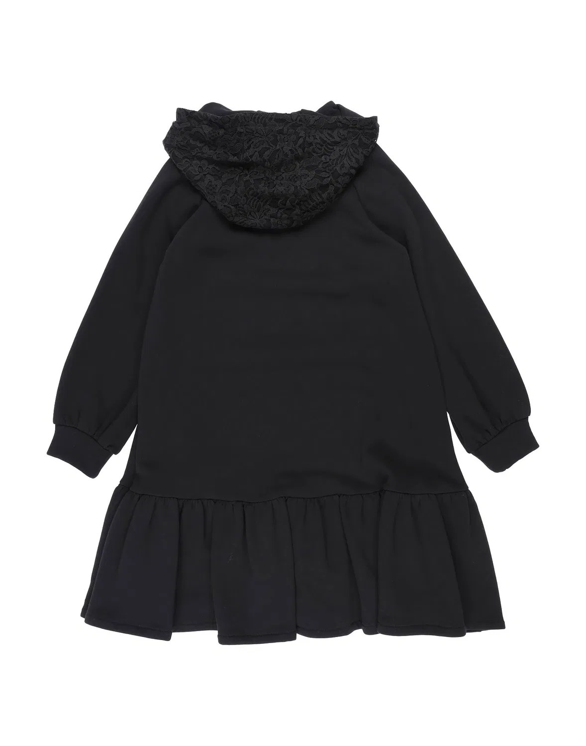 Детское платье из флиса с капюшоном Black Simonetta, черный — фото 2