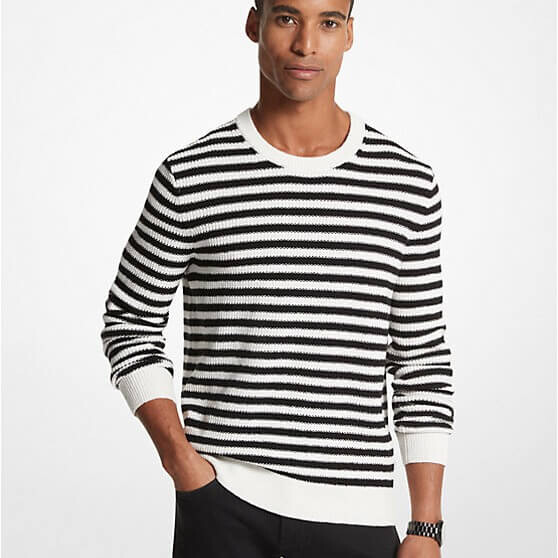 

Джемпер Michael Kors Striped Cotton Blend, черный/белый