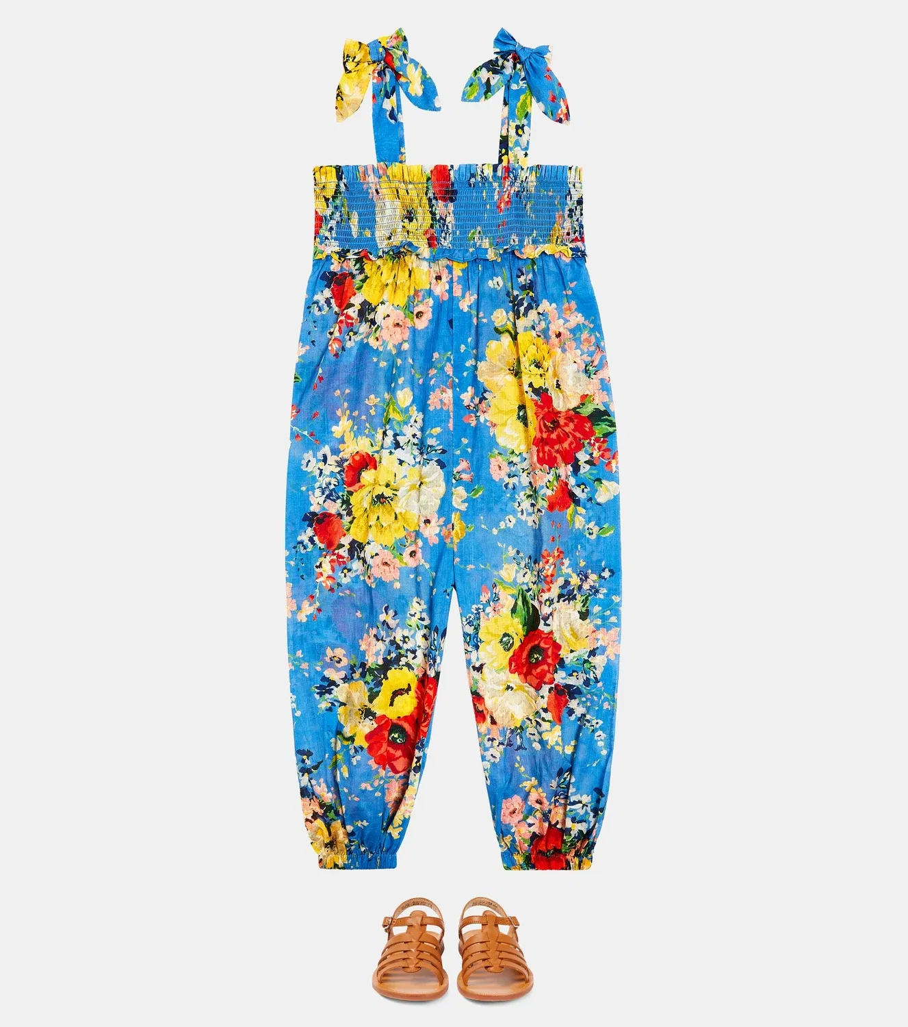 Комбинезон хлопковый Zimmermann Kids, синий — фото 2