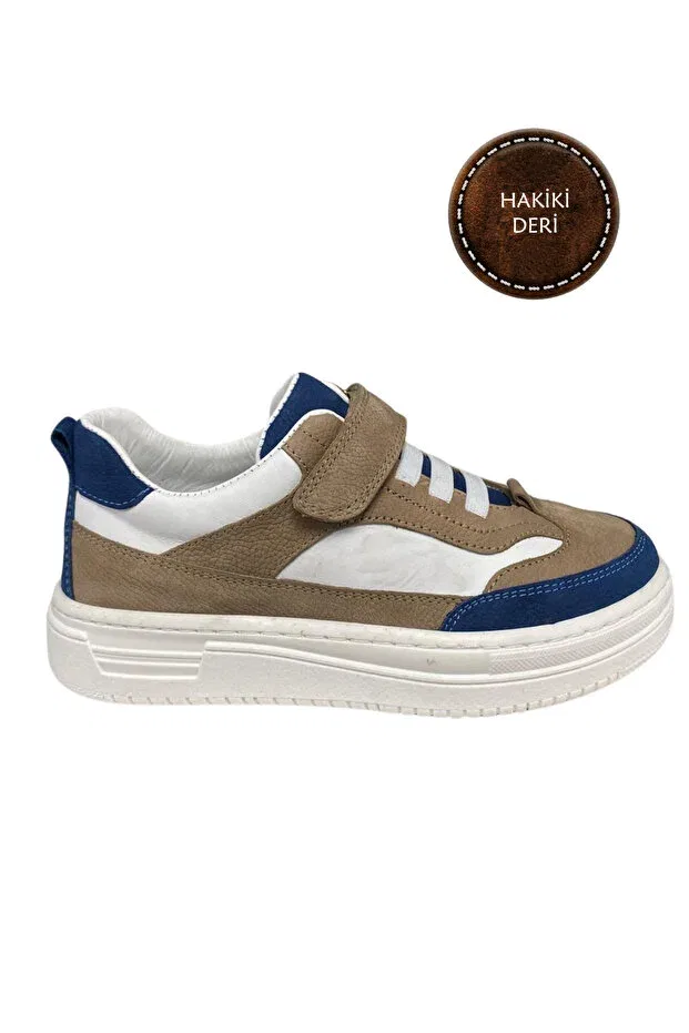 Детские туфли для мальчиков на липучке Şenler Bebe World Kids, Brown White Navy Blue — фото 2